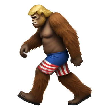 Patriotic Trump Sasquatch walking sticker