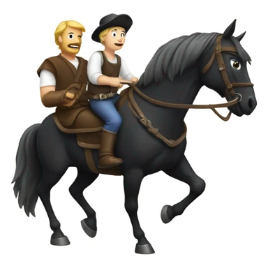 Beer brewer rescuing a princess riding a black horse sticker