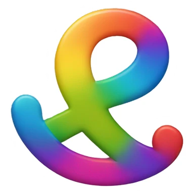 rainbow-colored ampersand sticker