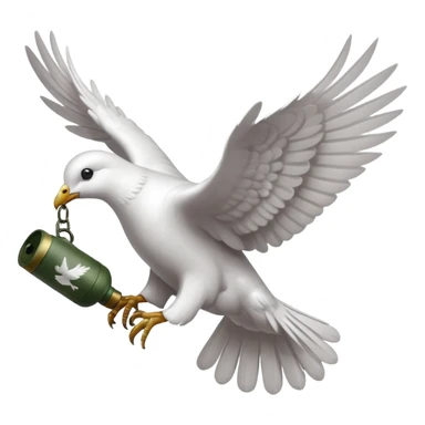 a flying dove carrying a grenade in its feet, inspired by the Hollywood Undead logo sticker