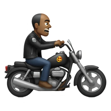 Scary man on a motorcycle sticker