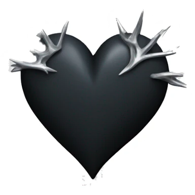 Black heart with silver thorns around it sticker