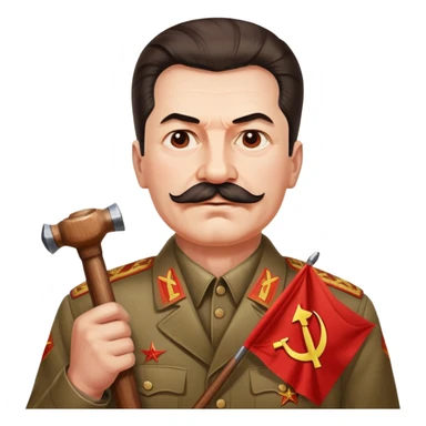 Stalin holding USSR flag sticker