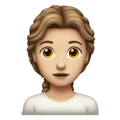 Brown haired white girl looking sad sticker