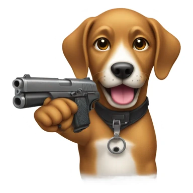 Dog have a gun sticker