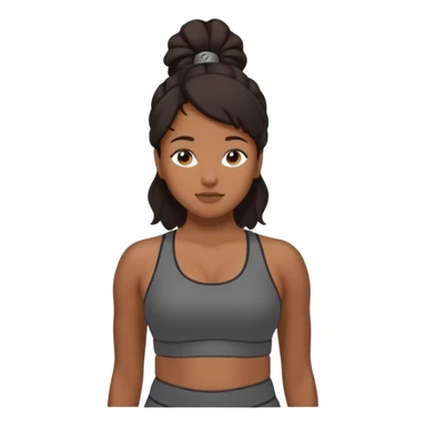 Black girl with lululemon on and a side part with a fat but sticker