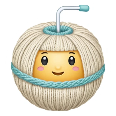 ball of knitting  milk colour without anything sticker