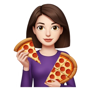 Anne Hathaway with pizza sticker