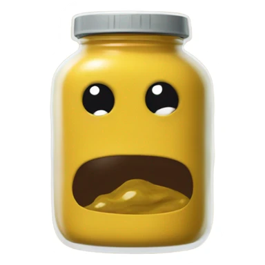 A jar of mustard with dead eyes  sticker