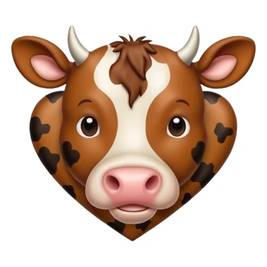 Brown cow print heart sticker