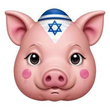 israeli pig with israel flags everywhere crying sticker