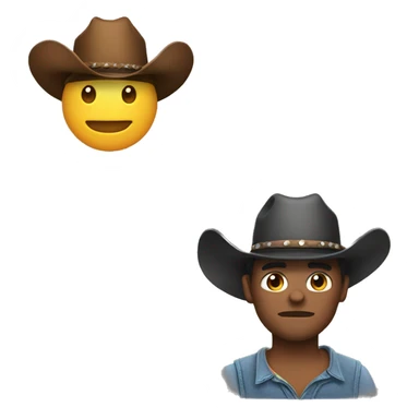 Eyeroll emoji with cowboy hat sticker