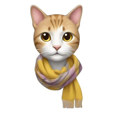 Fashion Cat in fashion scarf sticker