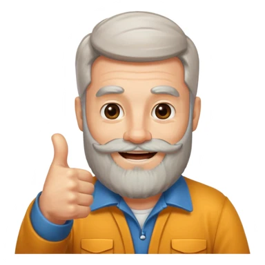 happy boomer giving a thumbs up and the boomer should have a beard sticker