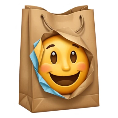 paper bag. negative: emoji sticker