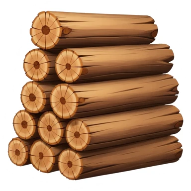 sm pile of wood logs emoji sticker
