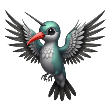 creppy demon like hummingbird with  creppy and very long wings   staring in your soul crepply and deadly  sticker