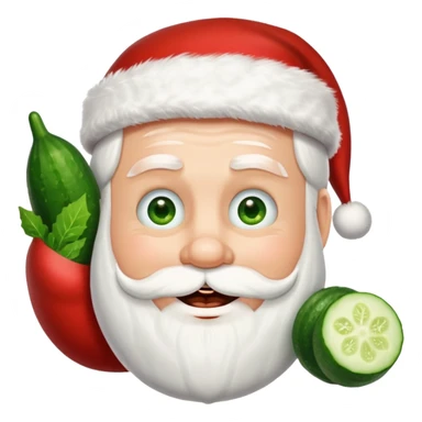 Santa with cucumber slices on his eyes sticker