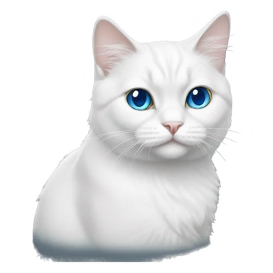 White cat with blue eyes Persian  sticker