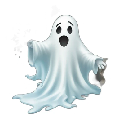 ghost stuck halfway in a wall ejecting a spray of white milky substance forward from center of body all over with a donkey in the background sticker