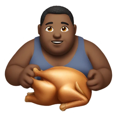 Obese person eating turkey  sticker