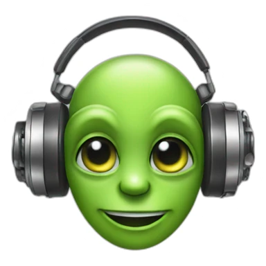 a dj alien with ear gauge sticker