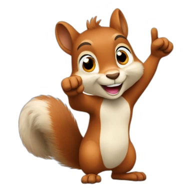 the squirrel shows ok with its paw the thumb is raised up sticker