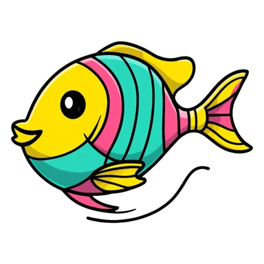 A fish decorated like an Easter egg with colorful patterns sticker