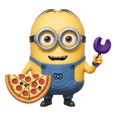 un minions  del cartone animato di colore viola con il pizzetto e gli occhiali da vista sticker