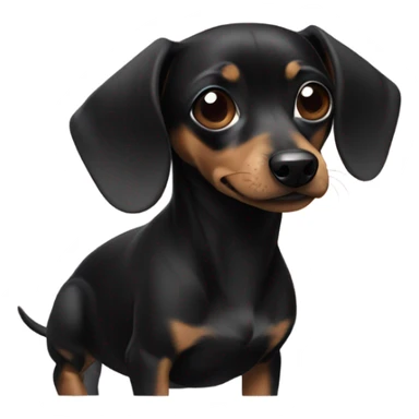 Little all black chiweenie and one ear up and one ear down  sticker