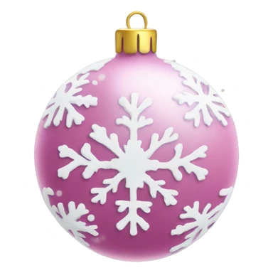 Pink Christmas ornament with snow sticker
