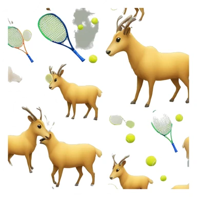 Chamois playing tennis sticker