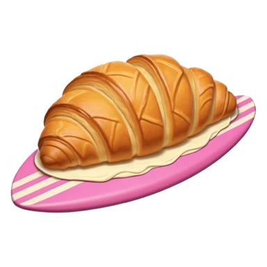  Croissant bread on the pink surfboard sticker
