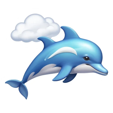Dolphin blowing smoke cloud shaped like ⭐️ sticker
