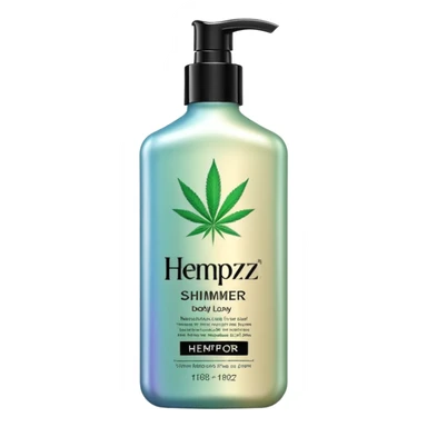 Iridescent shimmer body lotion for women, "HEMPZ" brand, isolated, ultra realistic  sticker