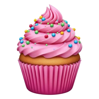 cupcake with pink icing and sprinkles sticker