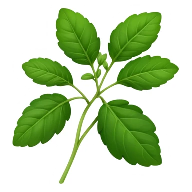 Cinematic Realistic Oregano Emoji, Bold and aromatic, with dark green leaves that radiate flavor and warmth. The plant’s rounded leaves create a lush, hearty growth, while the distinct scent invites comfort and coziness. Soft glowing outline, capturing the essence of bold flavor and herbal richness in a sprig of oregano! sticker