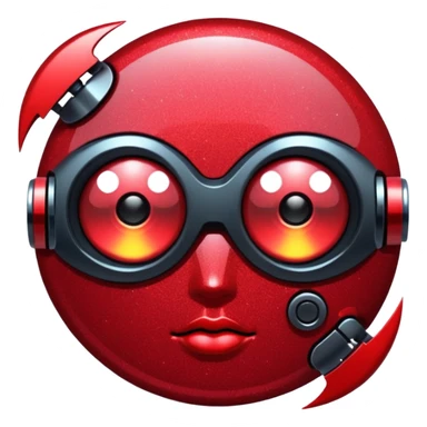 red glitter cyberpunk shine sticker