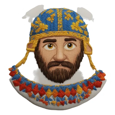 ukrainian kozak in embroidery  sticker