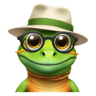 lizard wearing a hat and glasses sticker