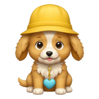 puppy yellow dog with hat yellow sticker