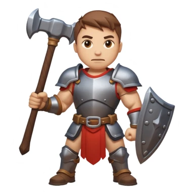 An emoji representing the "ironman challenge" for an Albion Online mmorpg character who crafts everything themselves the hard way, and does not buy or sell items in-game. Think of ironman marathons as a guiding principle. sticker