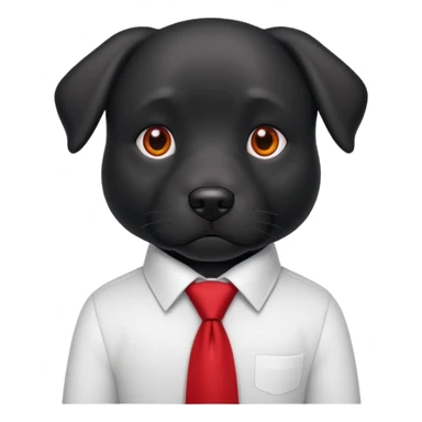 black dog with red tie,white shirt sticker