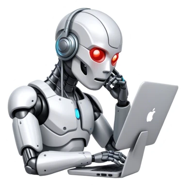 cyborg searching the internet sticker