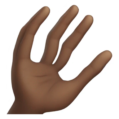 diagonal open palm salute to the sky, dark skin sticker