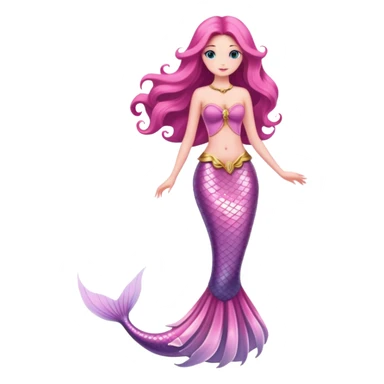 Mermaid queen, pink, elegant, full body sticker