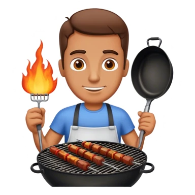 Guy with a bbq pit sticker