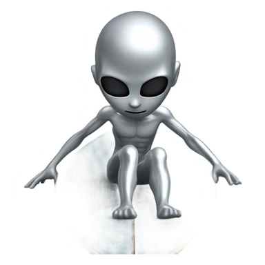 Silver surfer sad on surf board sticker