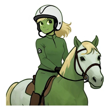 Girl with blond hair on a horse sticker