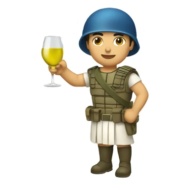 Greek soldier with white wine in hand  sticker